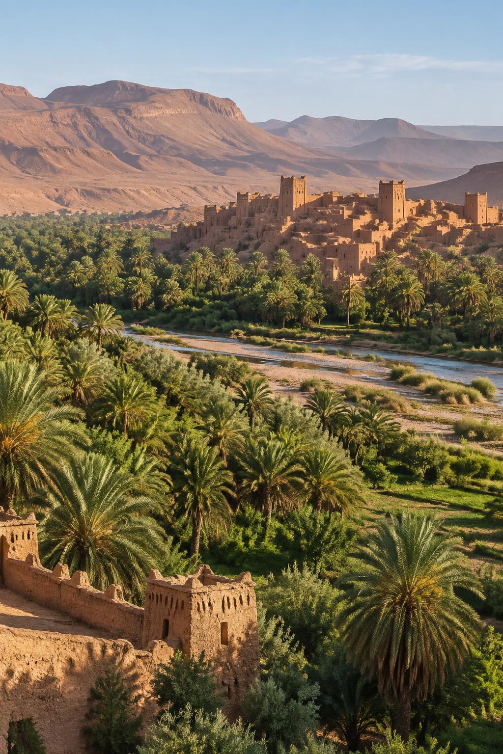 Palmeti e kasbah nella Valle del Drâa
